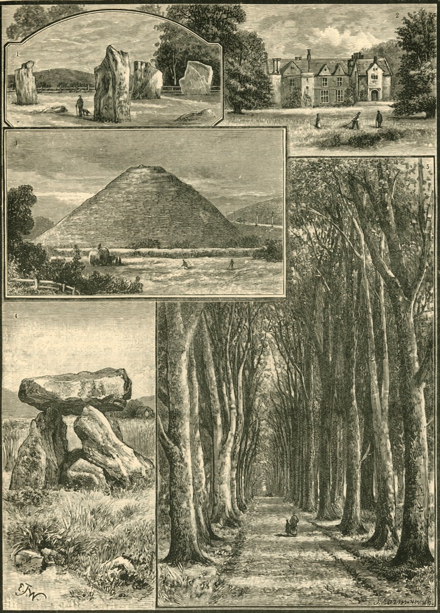 Avebury. Littlecote. Silbury. Devils Den. Grand Avenue., 1898 von Unbekannt