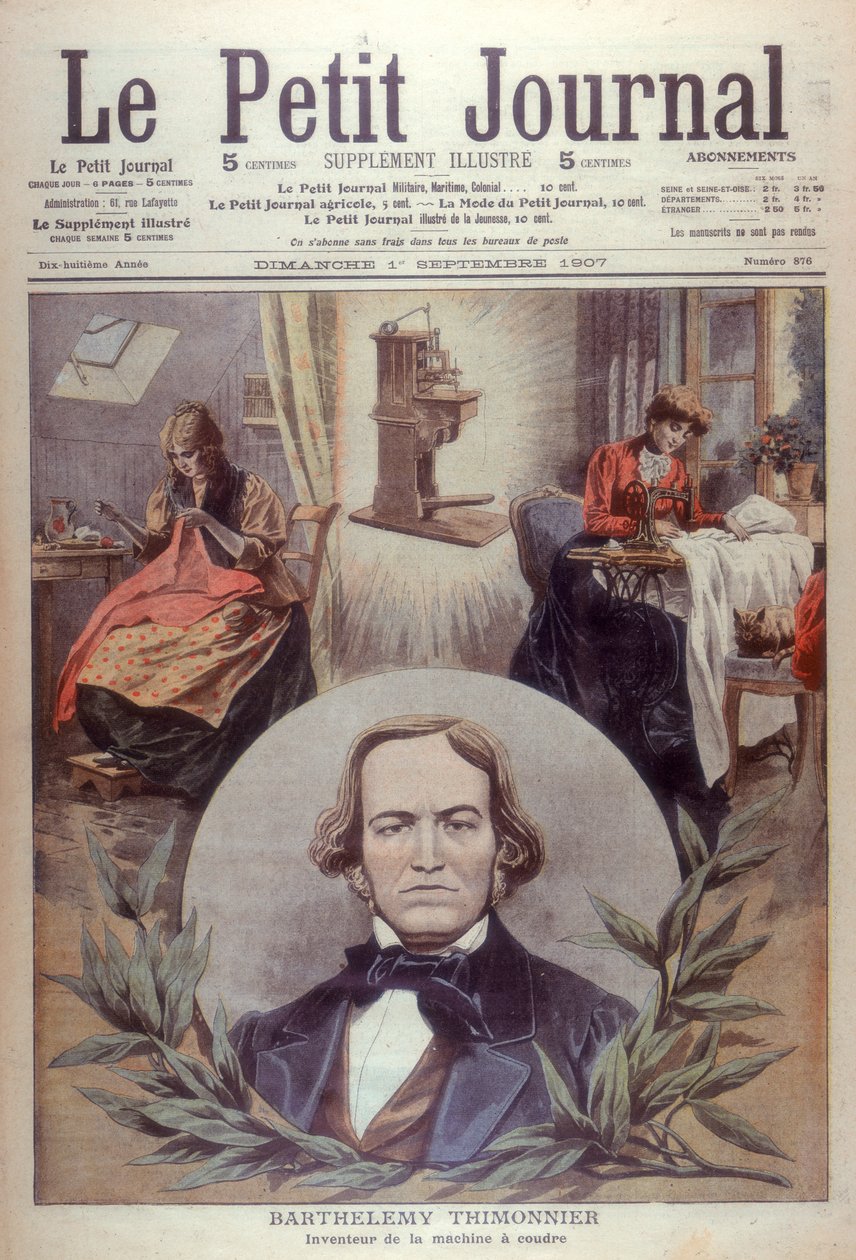 Barthelemy Thimonnier, französischer Erfinder des 19. Jahrhunderts, [1907] von Unbekannt