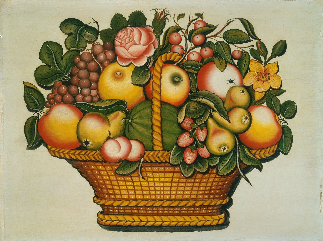 Korb mit Früchten und Blumen, ca. 1830 von Unbekannt