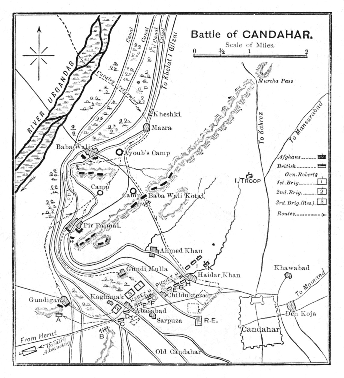 Schlacht von Candahar: Plan, 1902 von Unbekannt