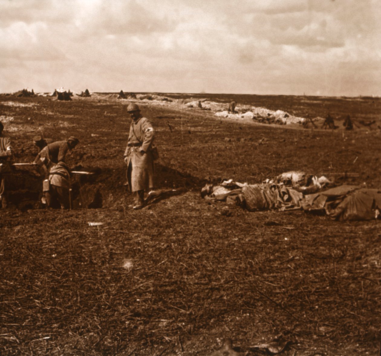 Schlachtfeldlager, Lihons, Nordfrankreich, um 1914-1918 von Unbekannt