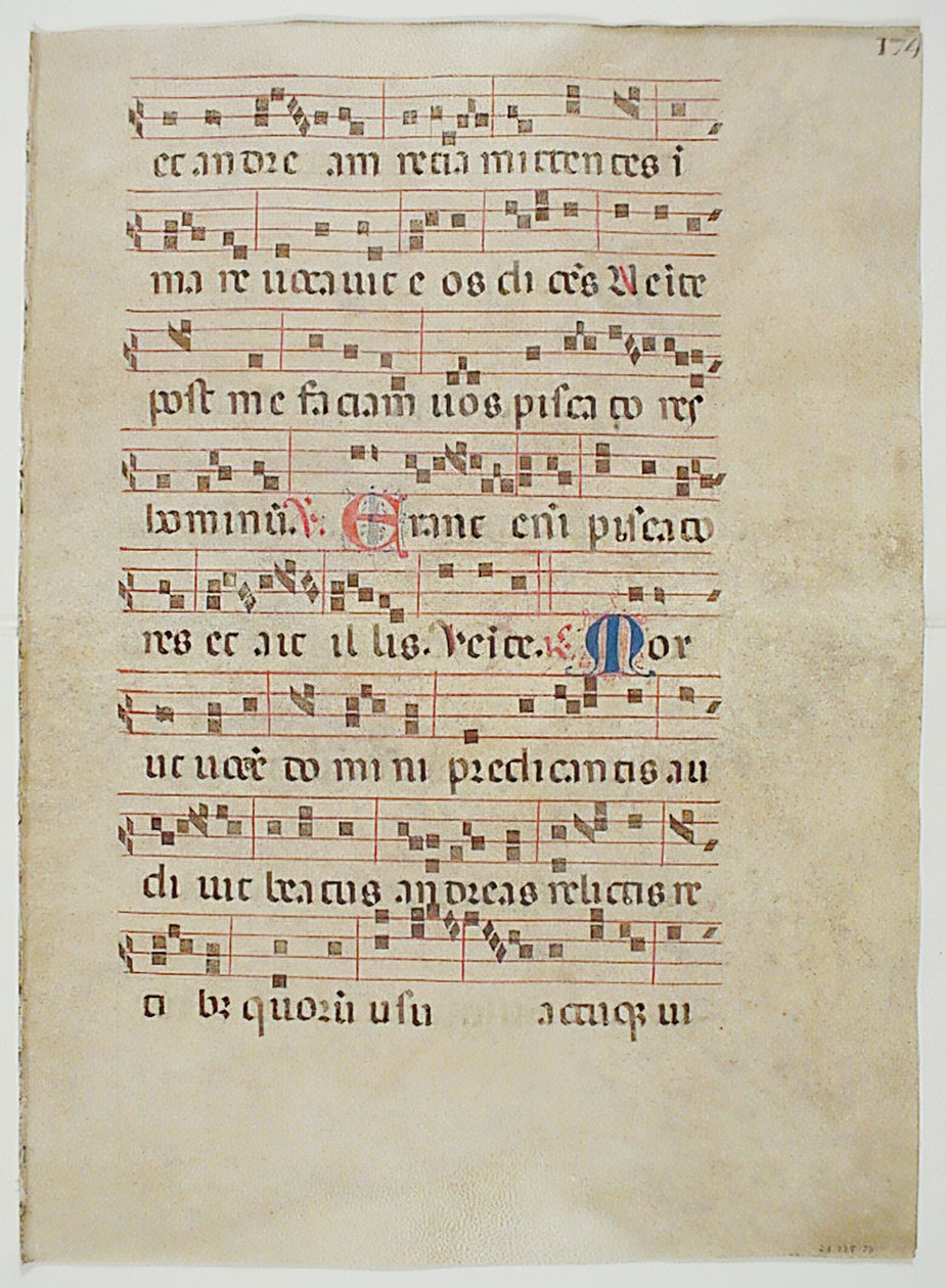 Bifolium aus einem Antiphonar, italienisch, 14. Jahrhundert von Unbekannt