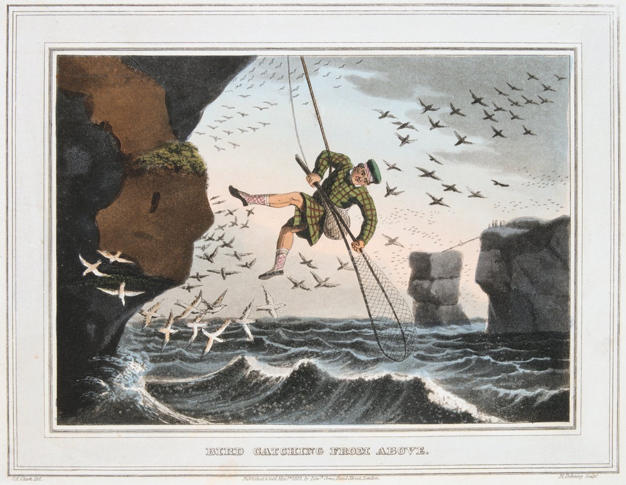 Vogeljagd von oben, Shetlandinseln, 1813 von Unbekannt