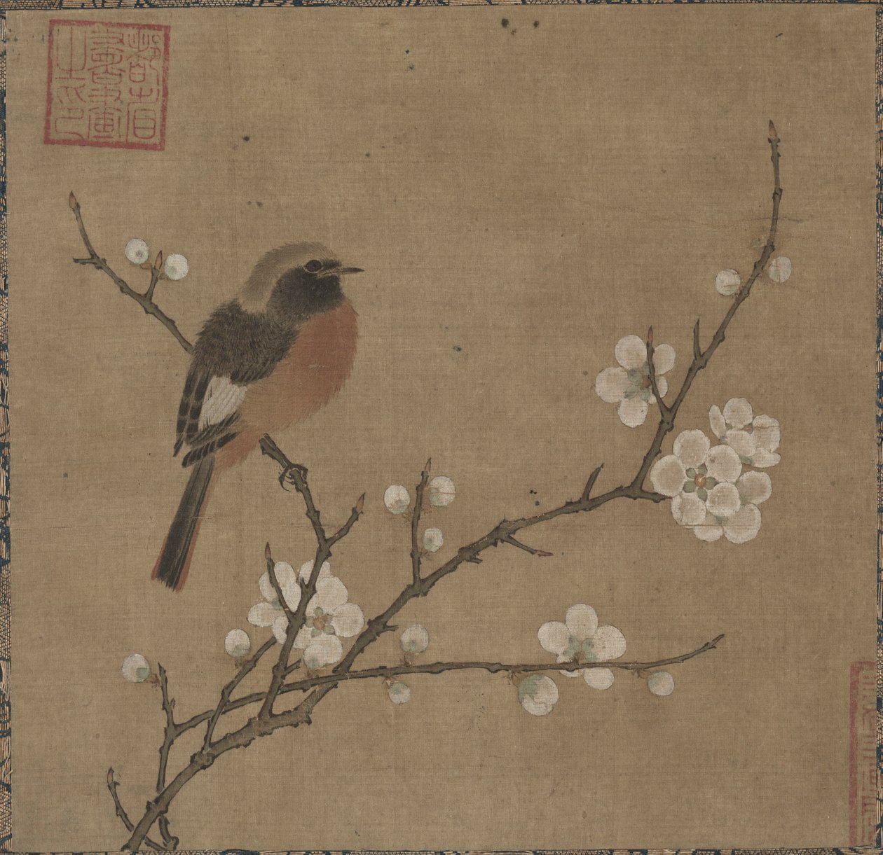 Vogel auf einem blühenden Zweig, 1100er von Unbekannt