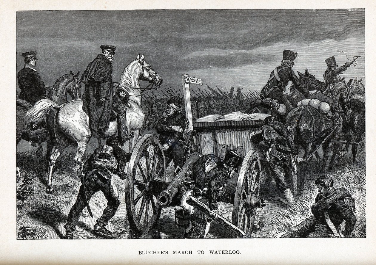 Blüchers Marsch nach Waterloo, 1882 von Unbekannt