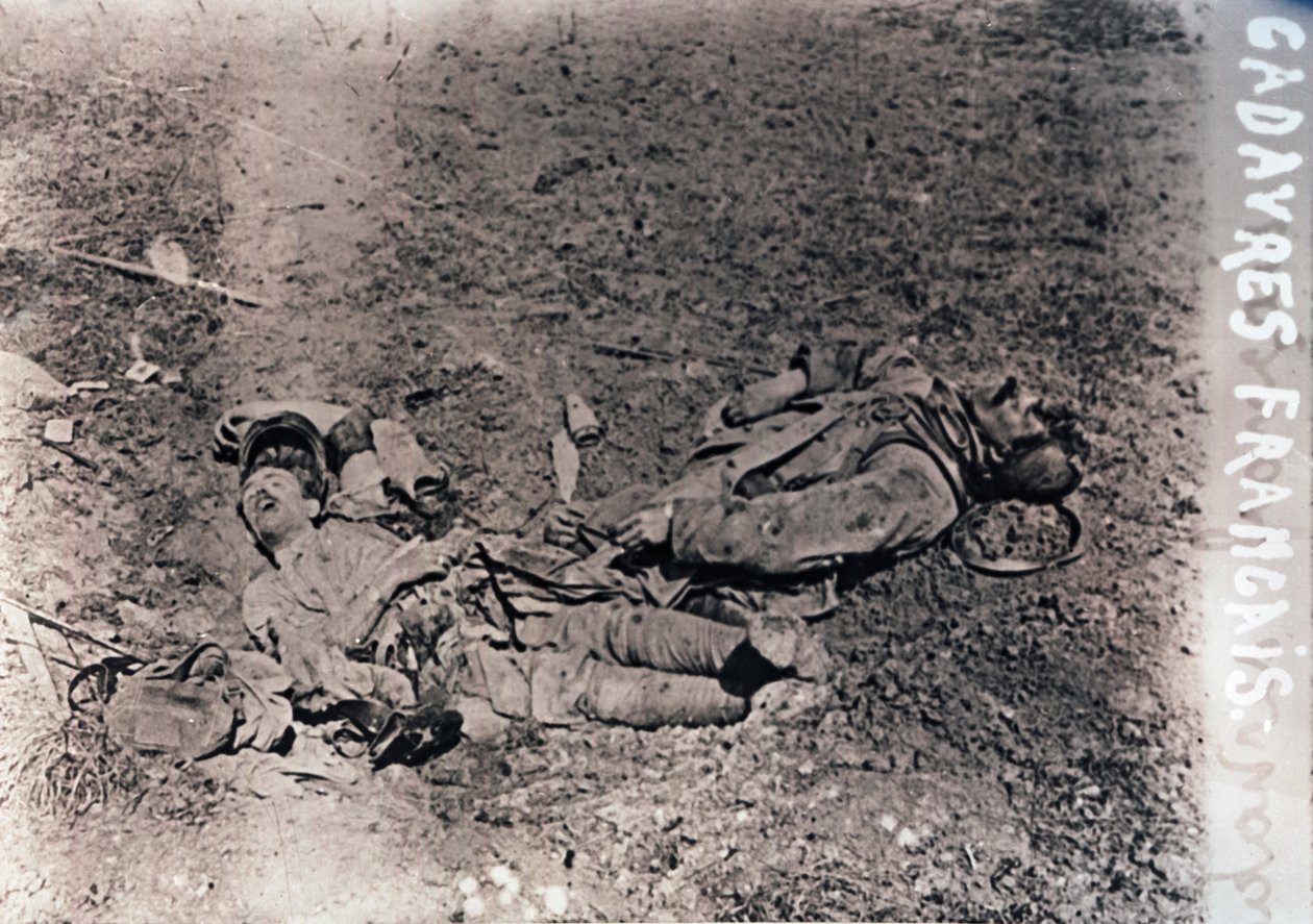 Leichen toter französischer Soldaten, ca. 1914-1918 von Unbekannt
