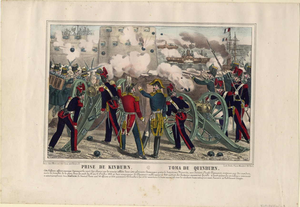 Bombardierung von Kinburn, 1855 von Unbekannt