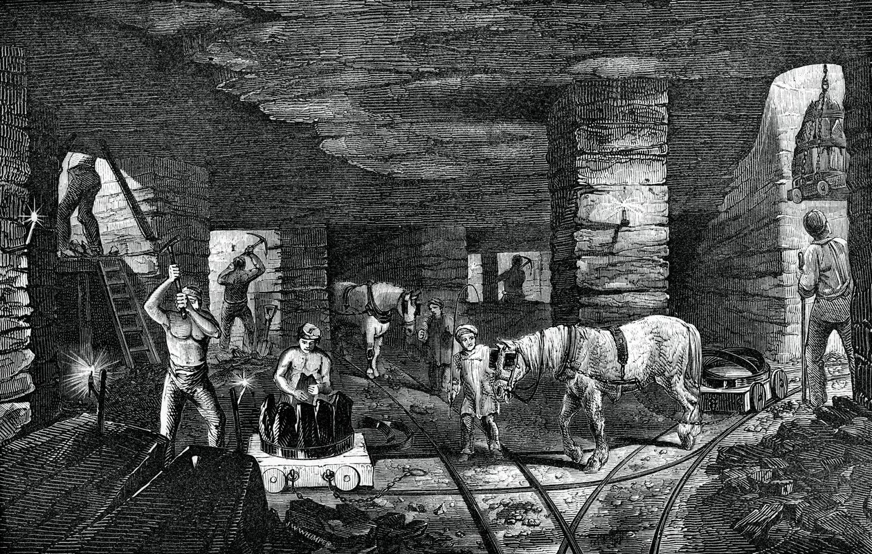 Bradley-Kohlenmine, in der Nähe von Bilston, 1886 von Unbekannt