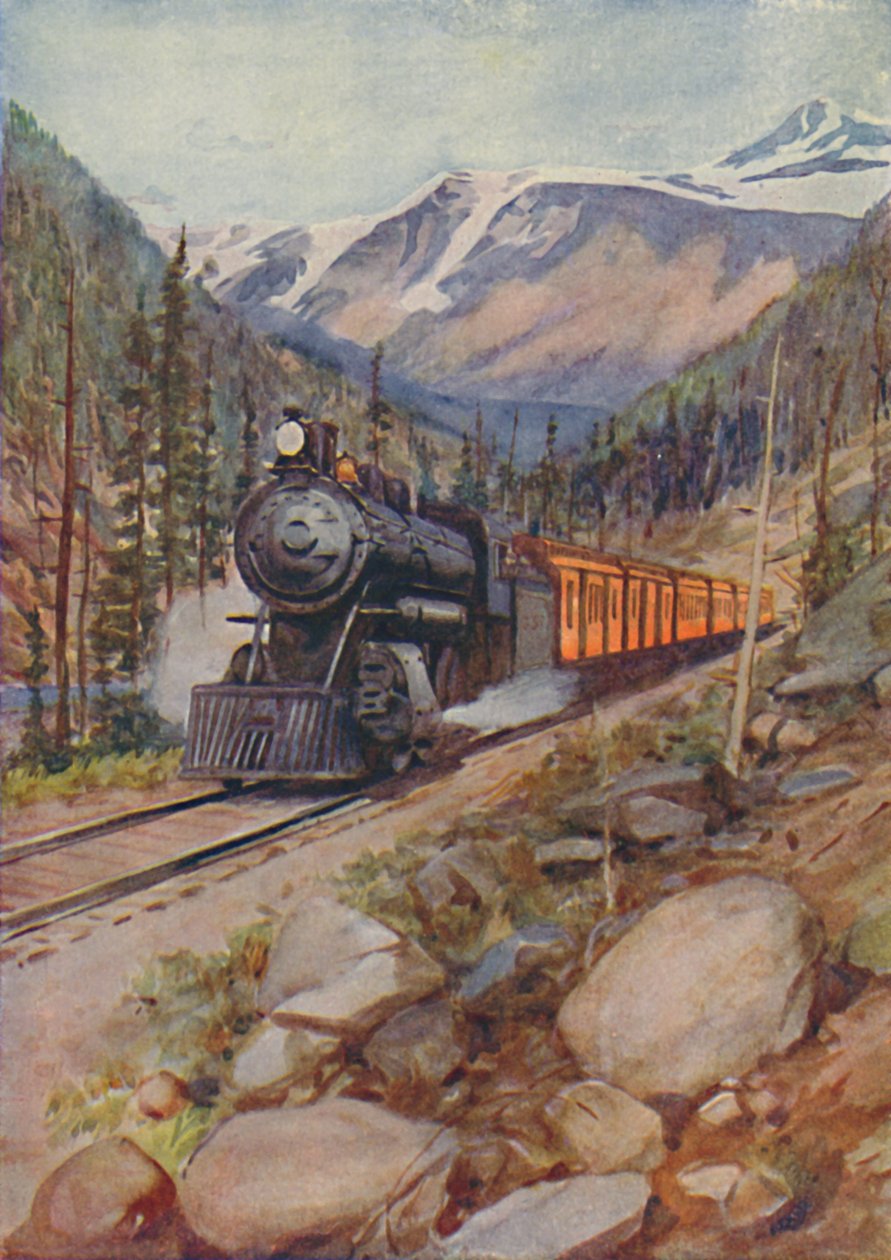 C.P.R. Zug in den Rockies, 1924 von Unbekannt
