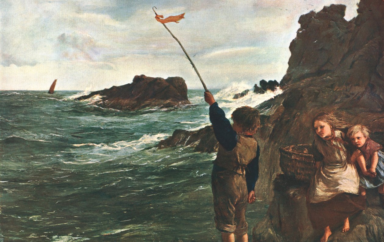 Von der Flut erfasst, ca. 1869, ca. 1902 von Unbekannt