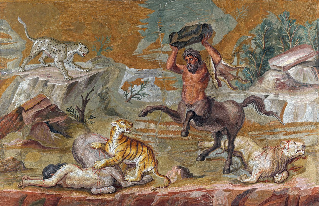 Zentaur-Mosaik (retuschiert) von Unbekannt