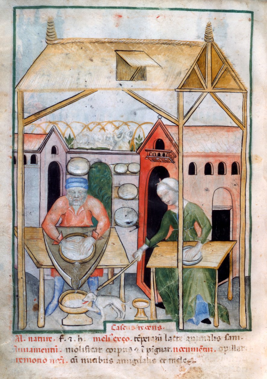 Käseherstellung (1390-1400) von Unbekannt