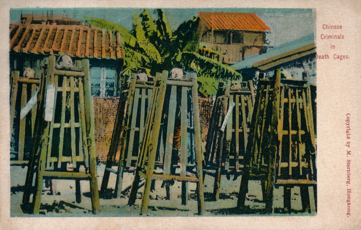 Chinesische Kriminelle in Todeskäfigen, ca. 1900 von Unbekannt