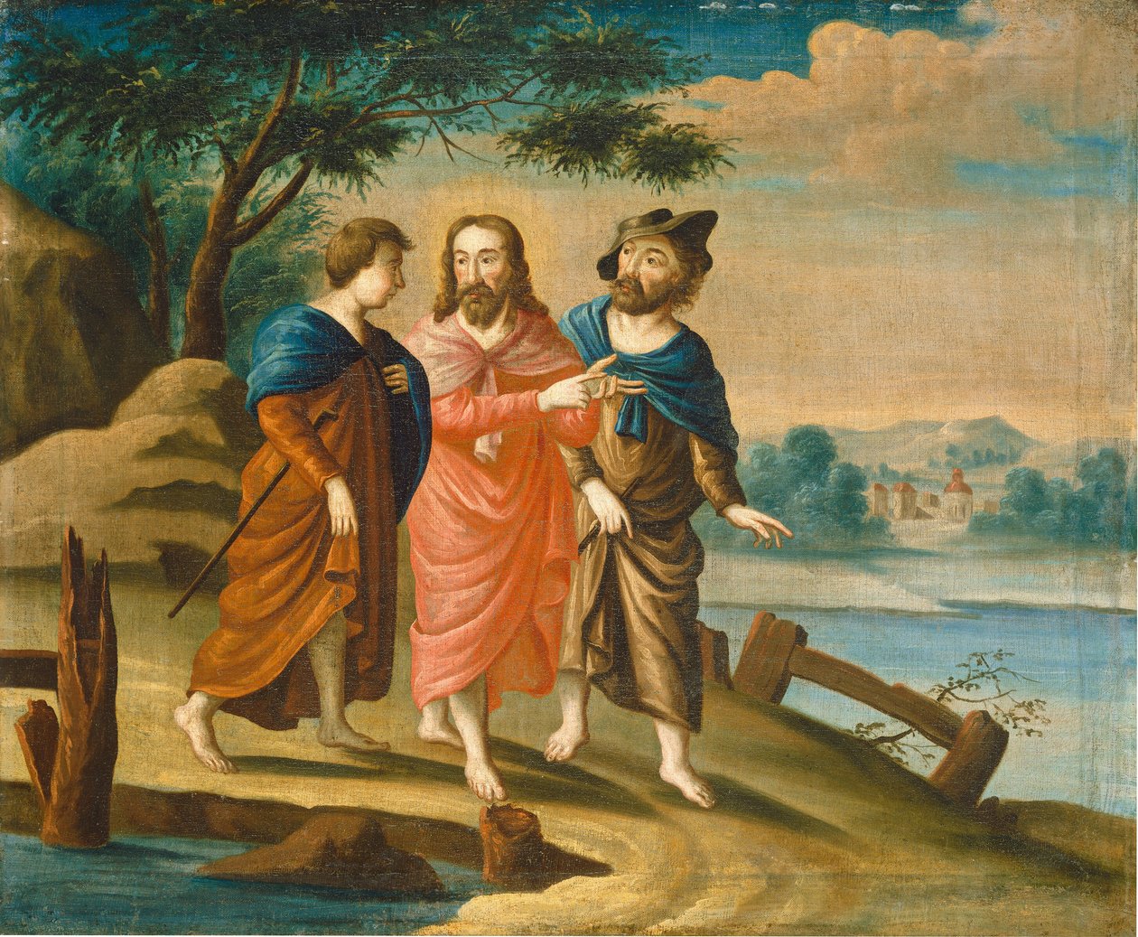 Christus auf dem Weg nach Emmaus von Unbekannt