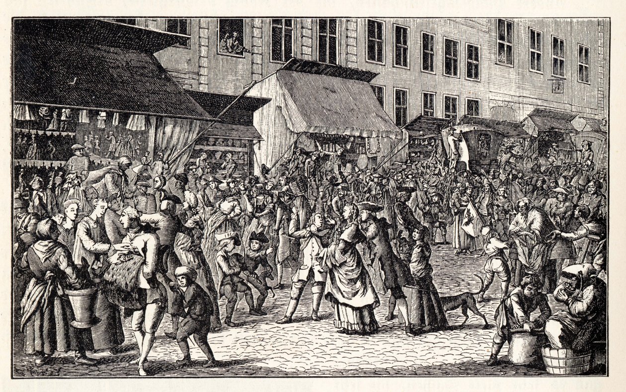 Weihnachtsmarkt in Berlin, 1776 von Unbekannt