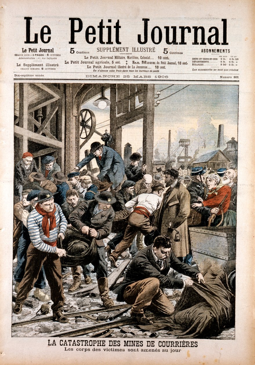 Grubenunglück, Courrières-Minen, Pas-de-Calais, Frankreich, 1906 von Unbekannt