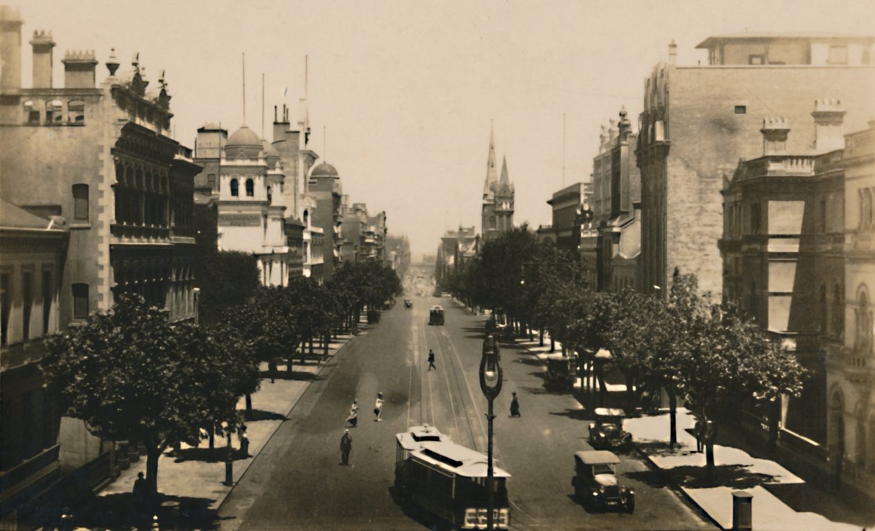 Collins Street, Melbourne, Australien, ca. 1920er Jahre von Unbekannt