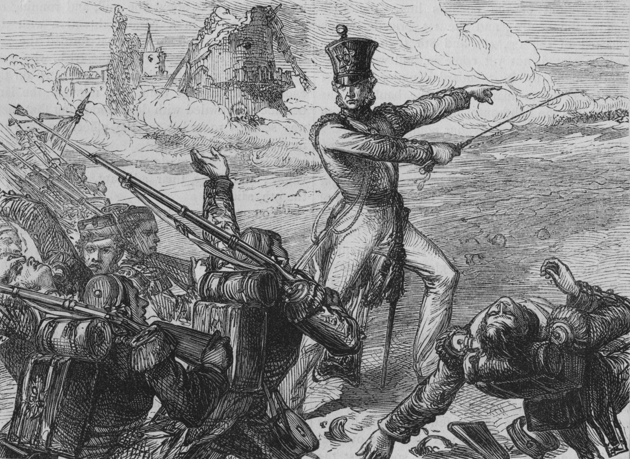 Oberst Fitzgeralds Angriff auf San Sebastian, ca. 1880 von Unbekannt