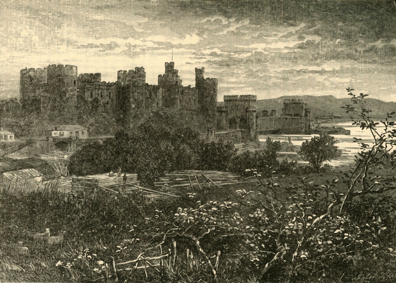 Conway Castle, von der Straße nach Llanrwst, 1898 von Unbekannt