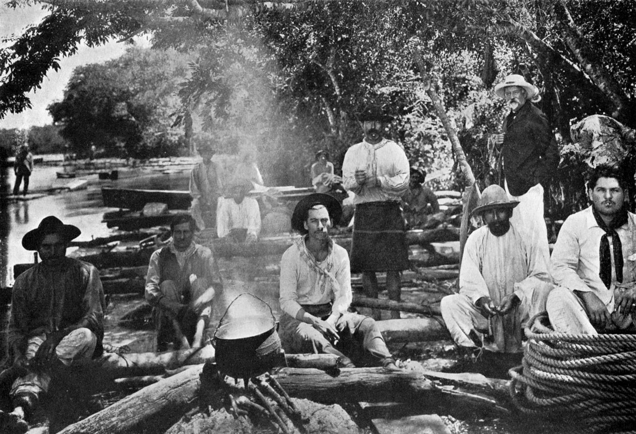 Kochen auf einem Floß, Paraguay, 1911 von Unbekannt