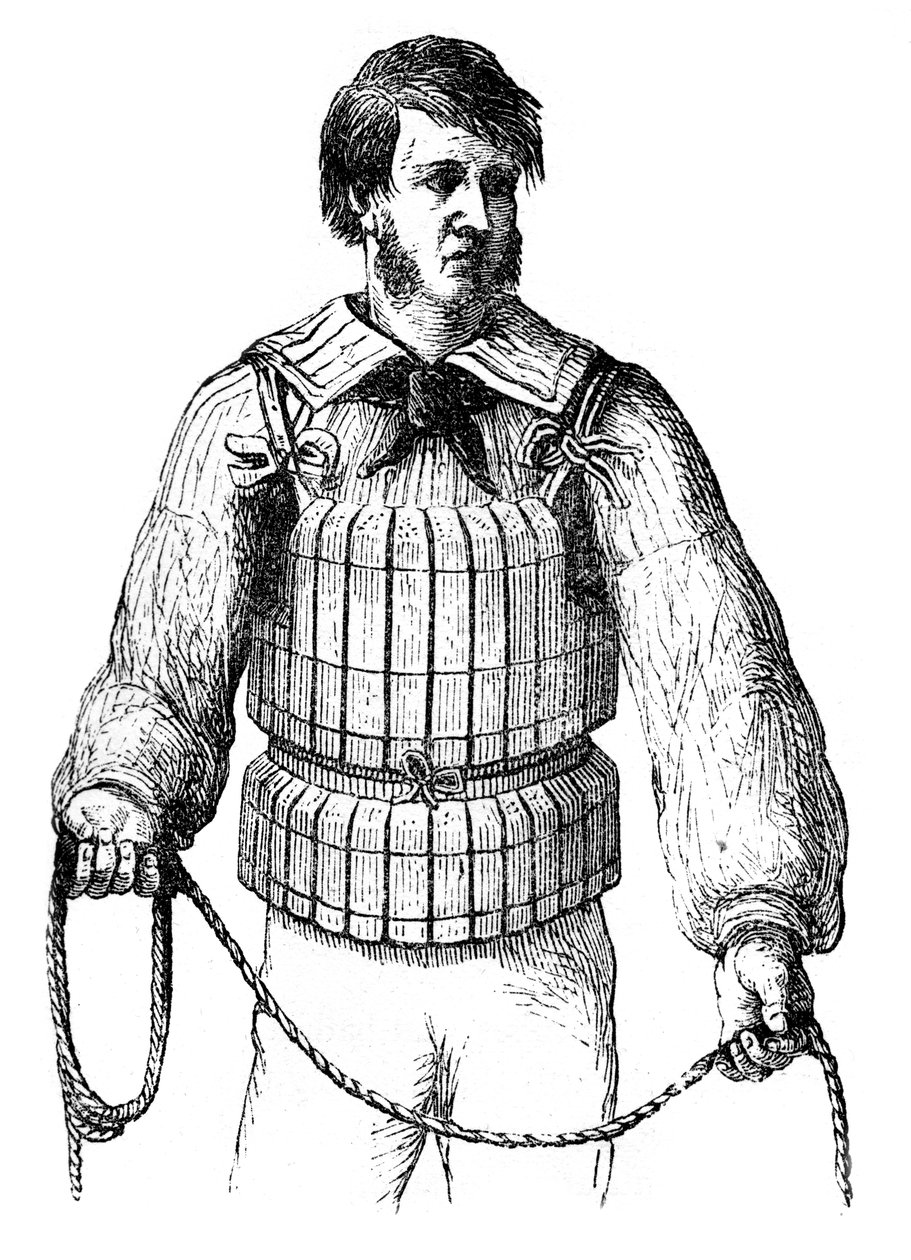 Kork-Taille Rettungsgürtel, 1866 von Unbekannt