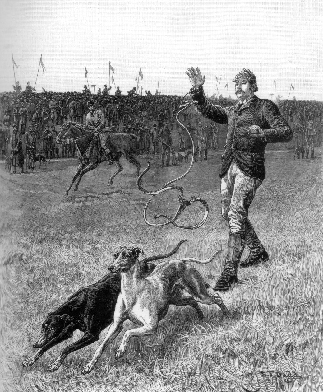 Hetzjagd: Die Windhunde loslassen, 1887 von Unbekannt