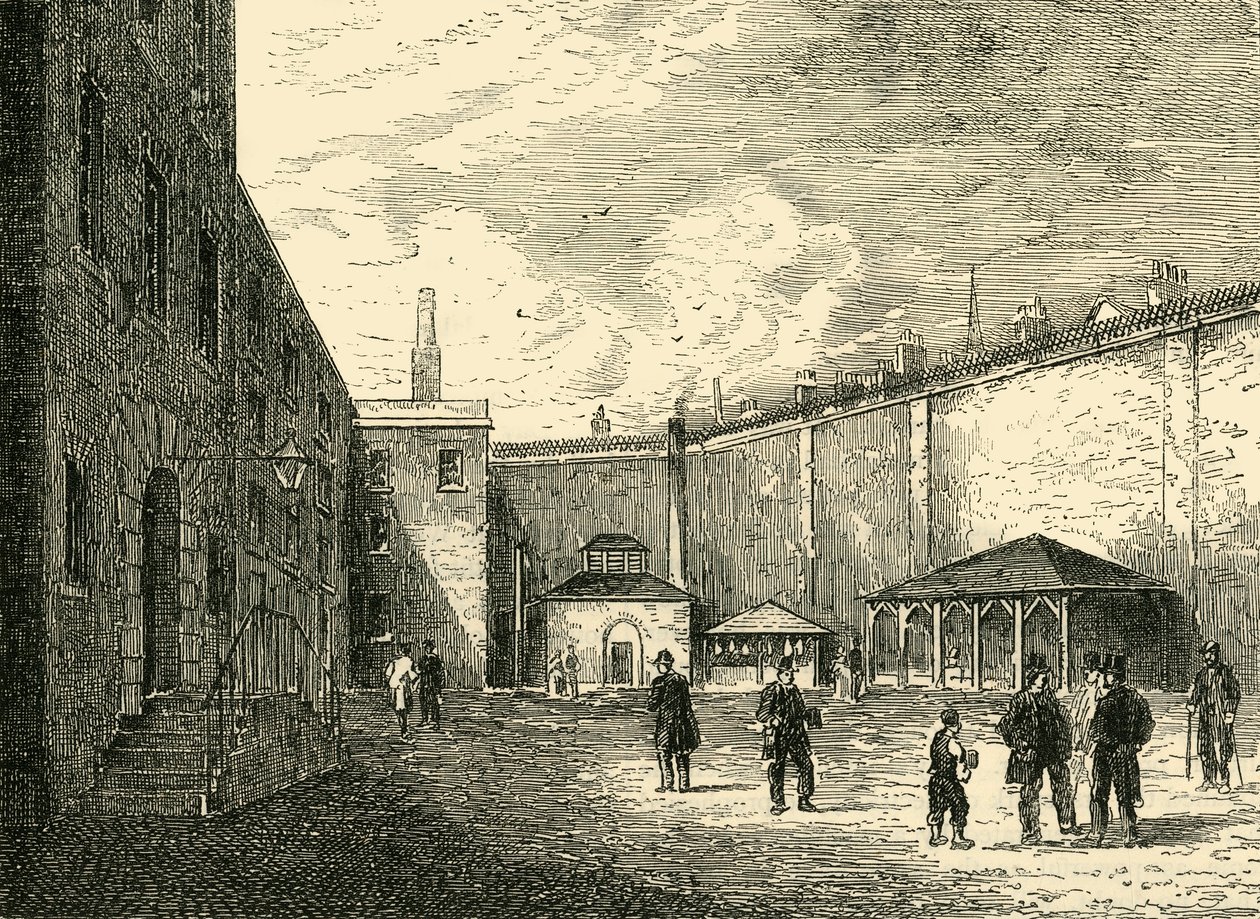 Hof im Fleet-Gefängnis, ca. 1872 von Unbekannt