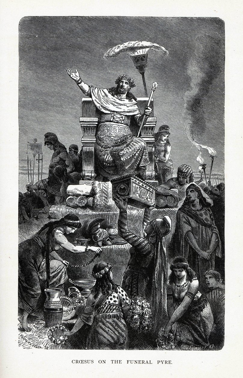 Kroisos auf dem Scheiterhaufen, 1882 von Unbekannt
