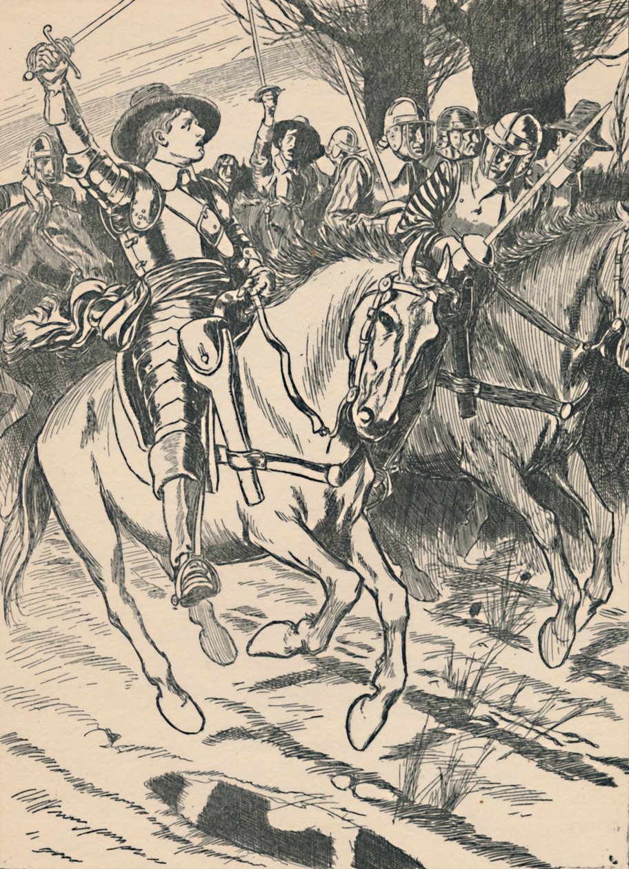 Cromwell führt seine Ironsides in die Schlacht von Unbekannt