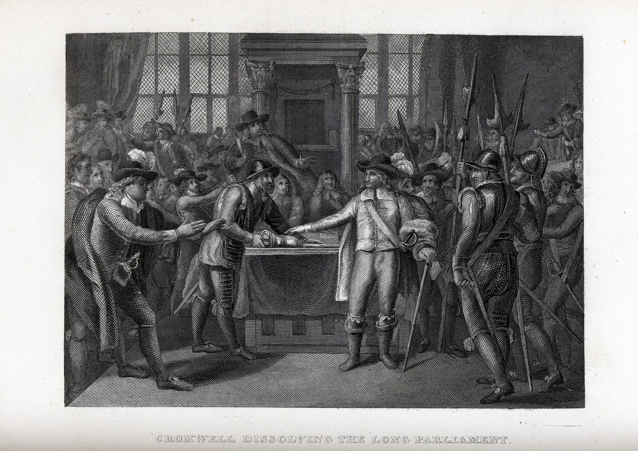 Cromwell löst das Lange Parlament auf, 1882 von Unbekannt