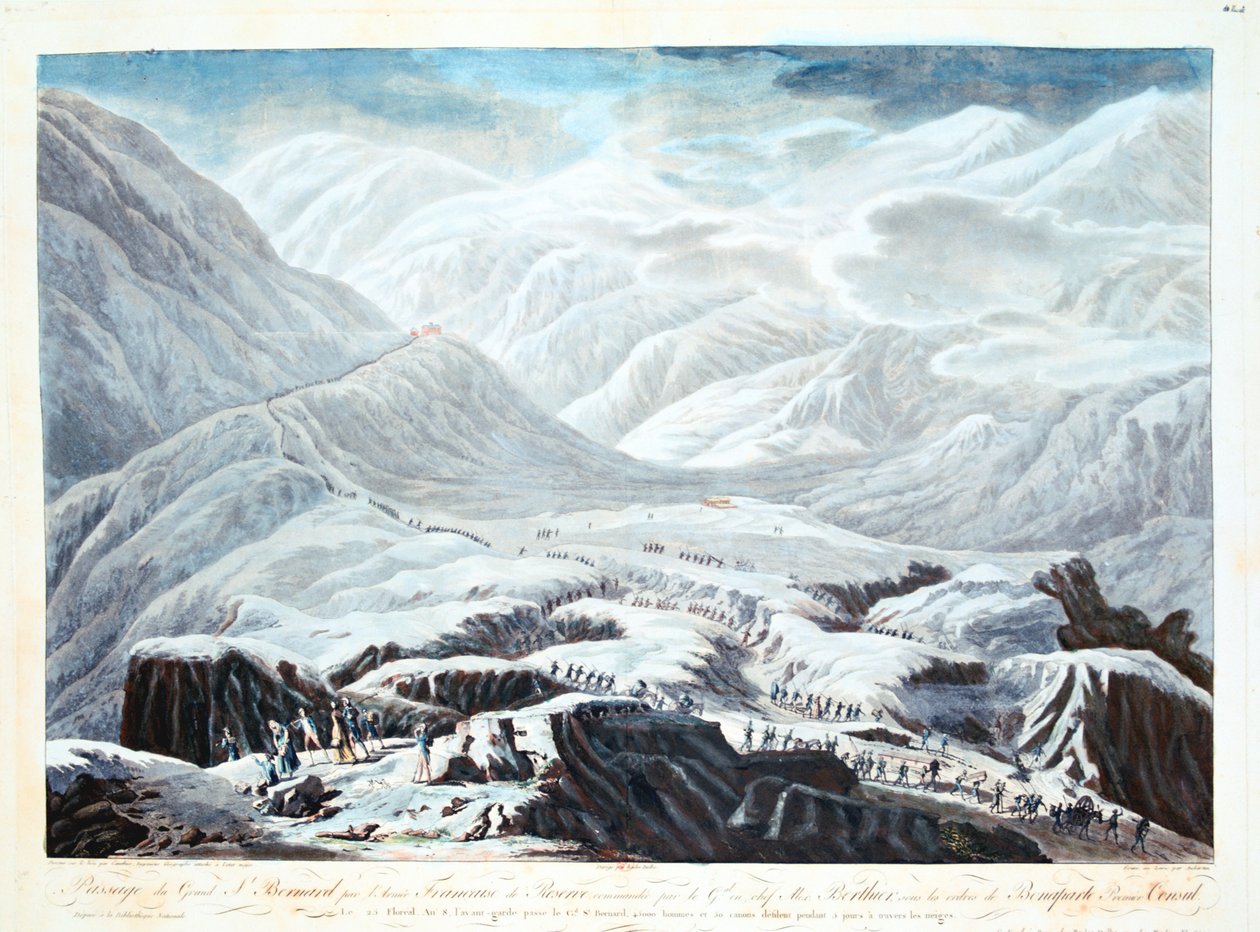 Überquerung des Sankt-Bernhard-Passes, 1800 von Unbekannt