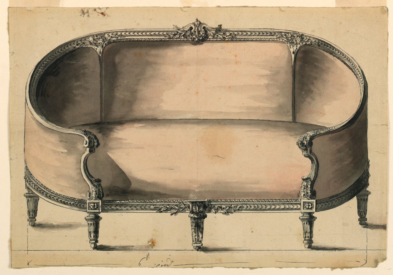 Entwurf für ein Sofa von Unbekannt