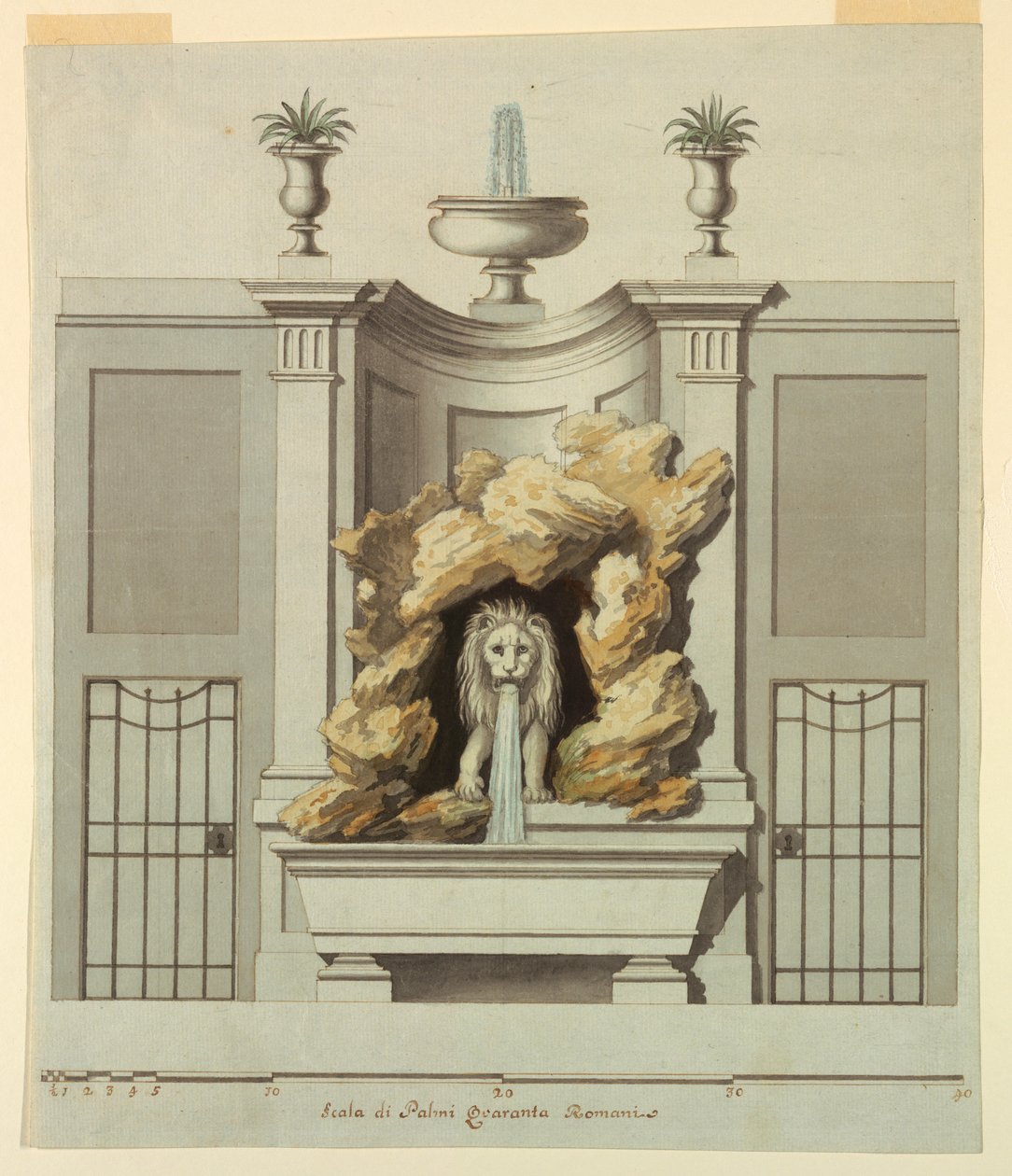 Entwurf für einen Wandbrunnen von Unbekannt