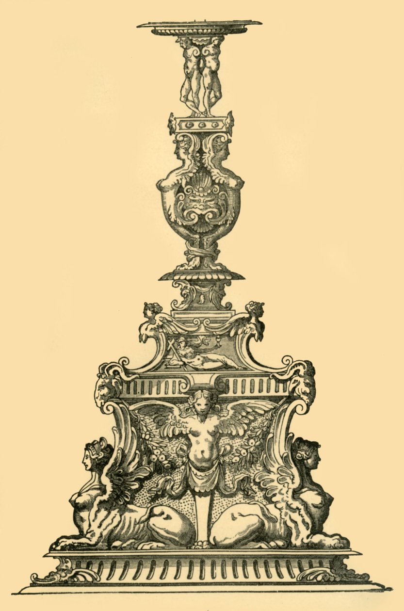 Entwurf für einen Kandelaber, 16. Jahrhundert, 1881 von Unbekannt