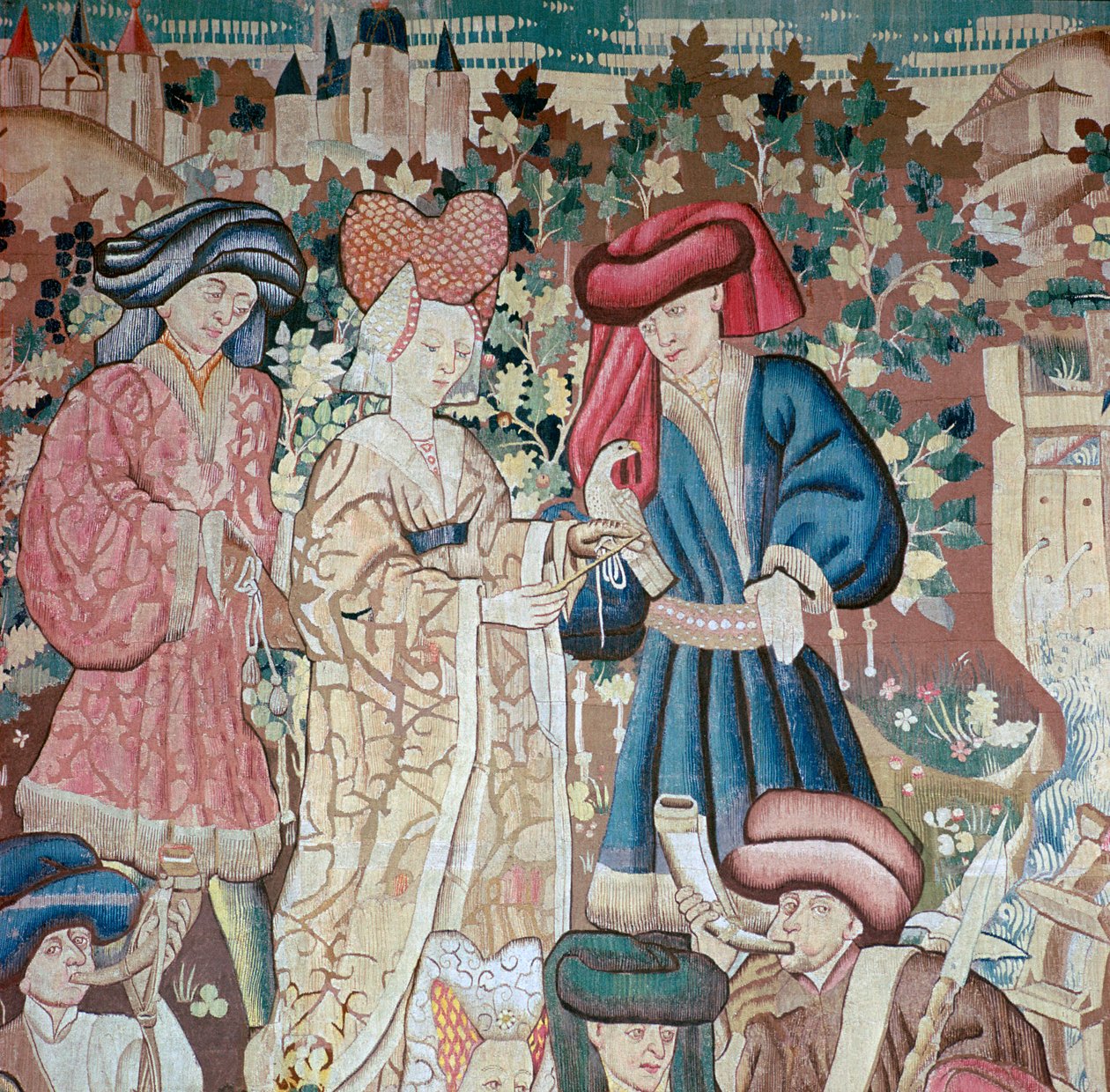 Detail aus den Devonshire-Jagdteppichen, 15. Jahrhundert von Unbekannt