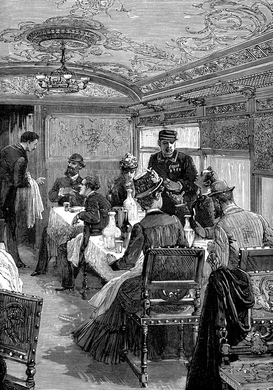 Speisewagen im Orient-Express, ca. 1885 von Unbekannt