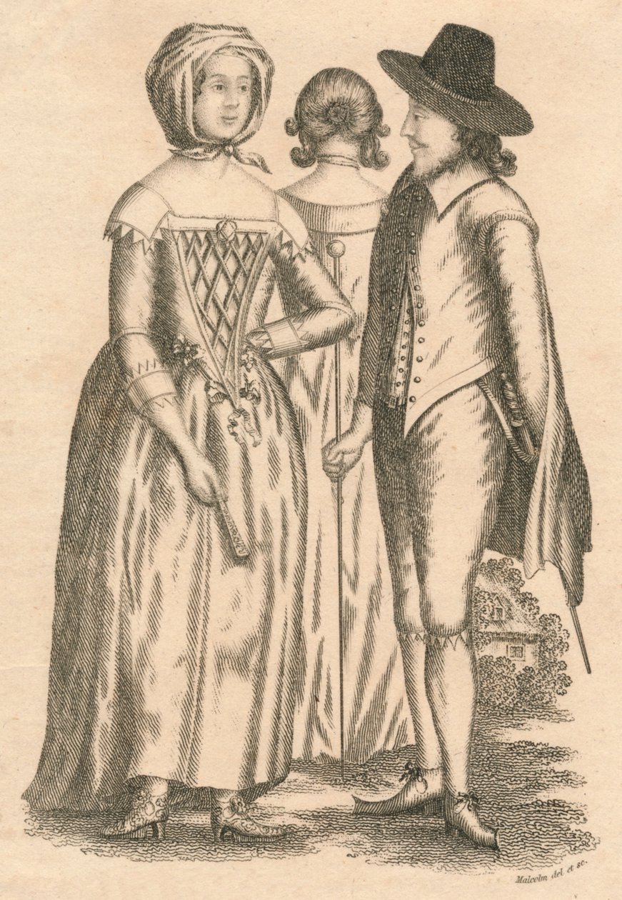 Kleidung zur Zeit von Charles I. und Interregnum, 1810 von Unbekannt