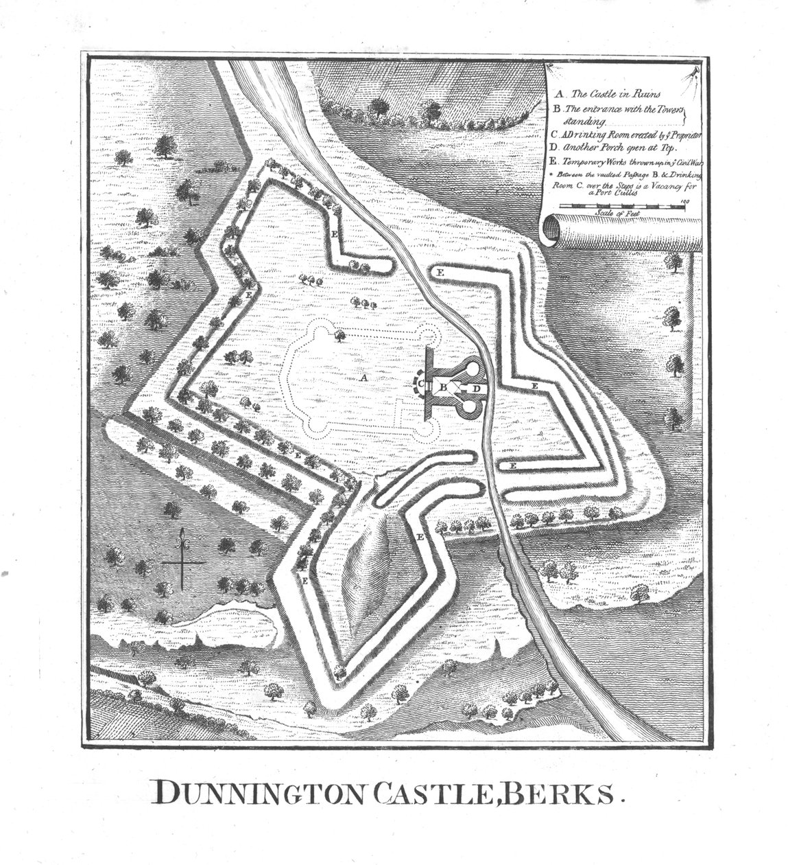Dunnington Castle, Berks., spätes 18. Jahrhundert von Unbekannt