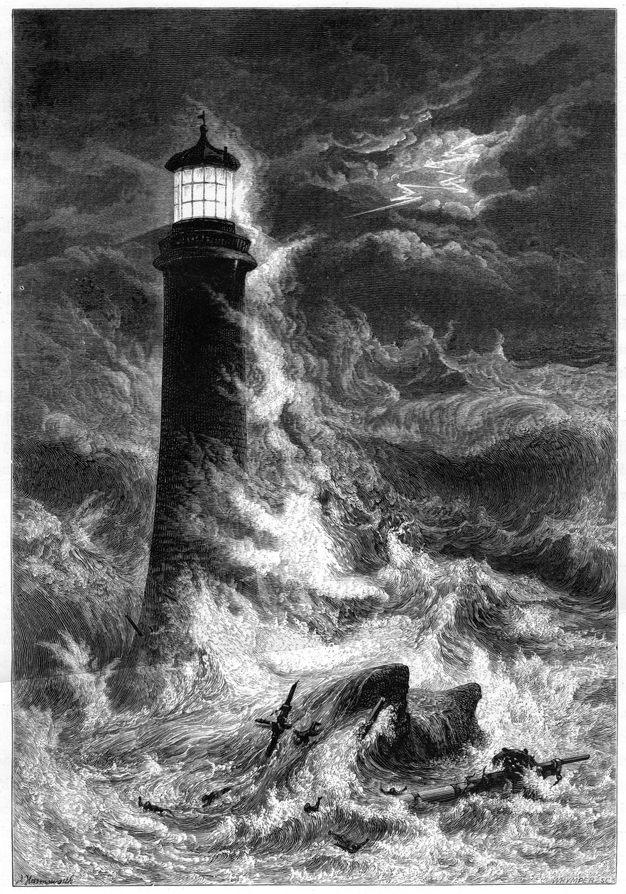 Eddystone-Leuchtturm, 19. Jahrhundert von Unbekannt