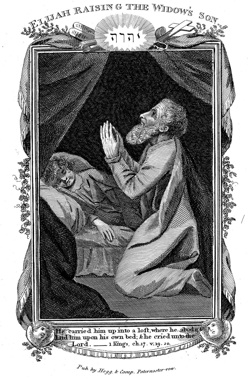 Elija erweckt den Sohn der Witwe, um 1808 von Unbekannt
