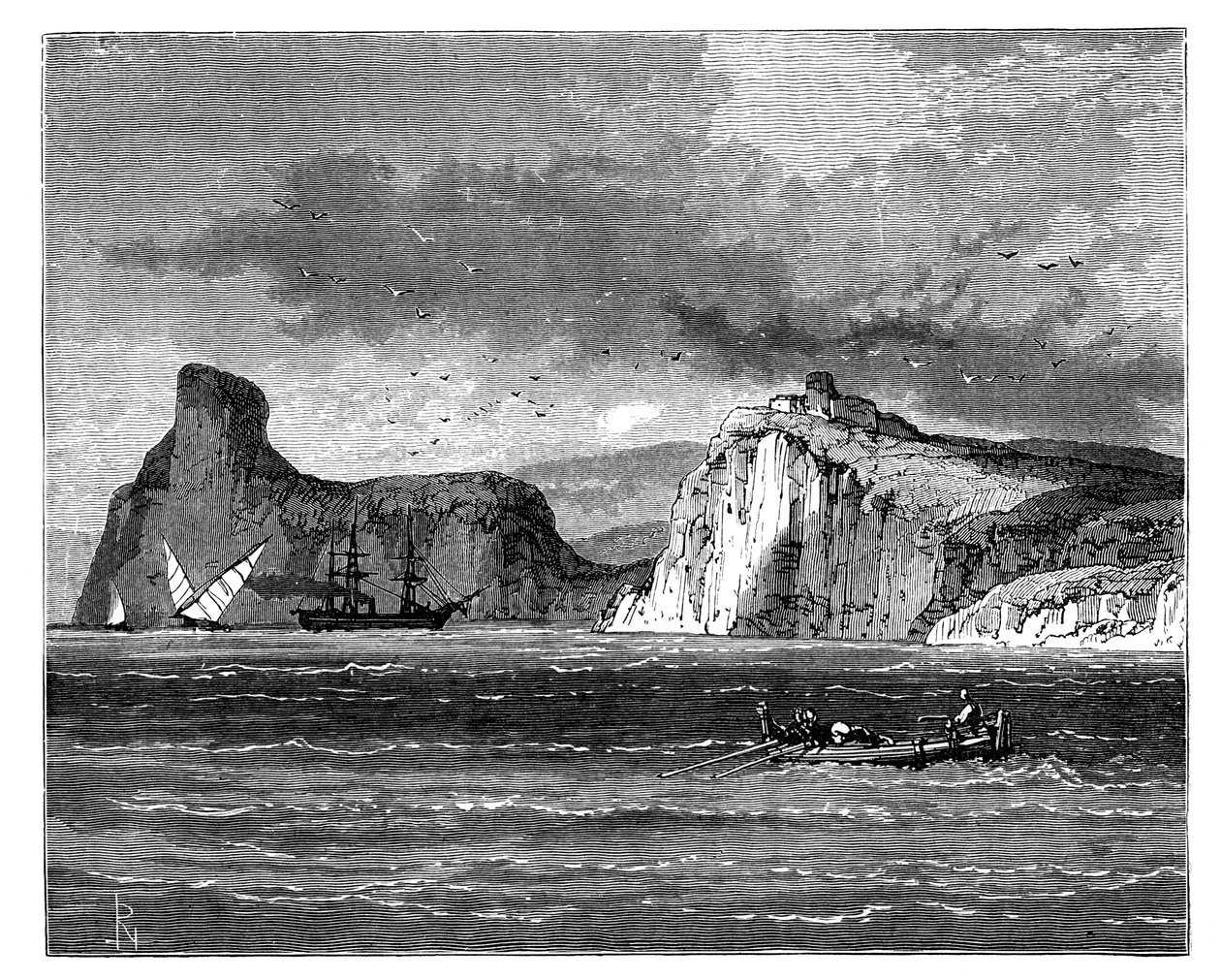 Eingang zum Hafen von Balaklawa, Ukraine, ca. 1888 von Unbekannt