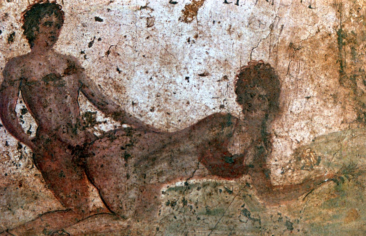 Erotisches Wandgemälde, Pompeji, Italien von Unbekannt