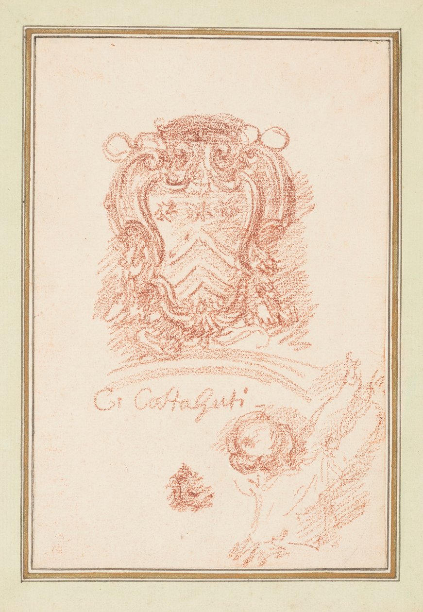 Wappen und Teil einer Figur von Unbekannt