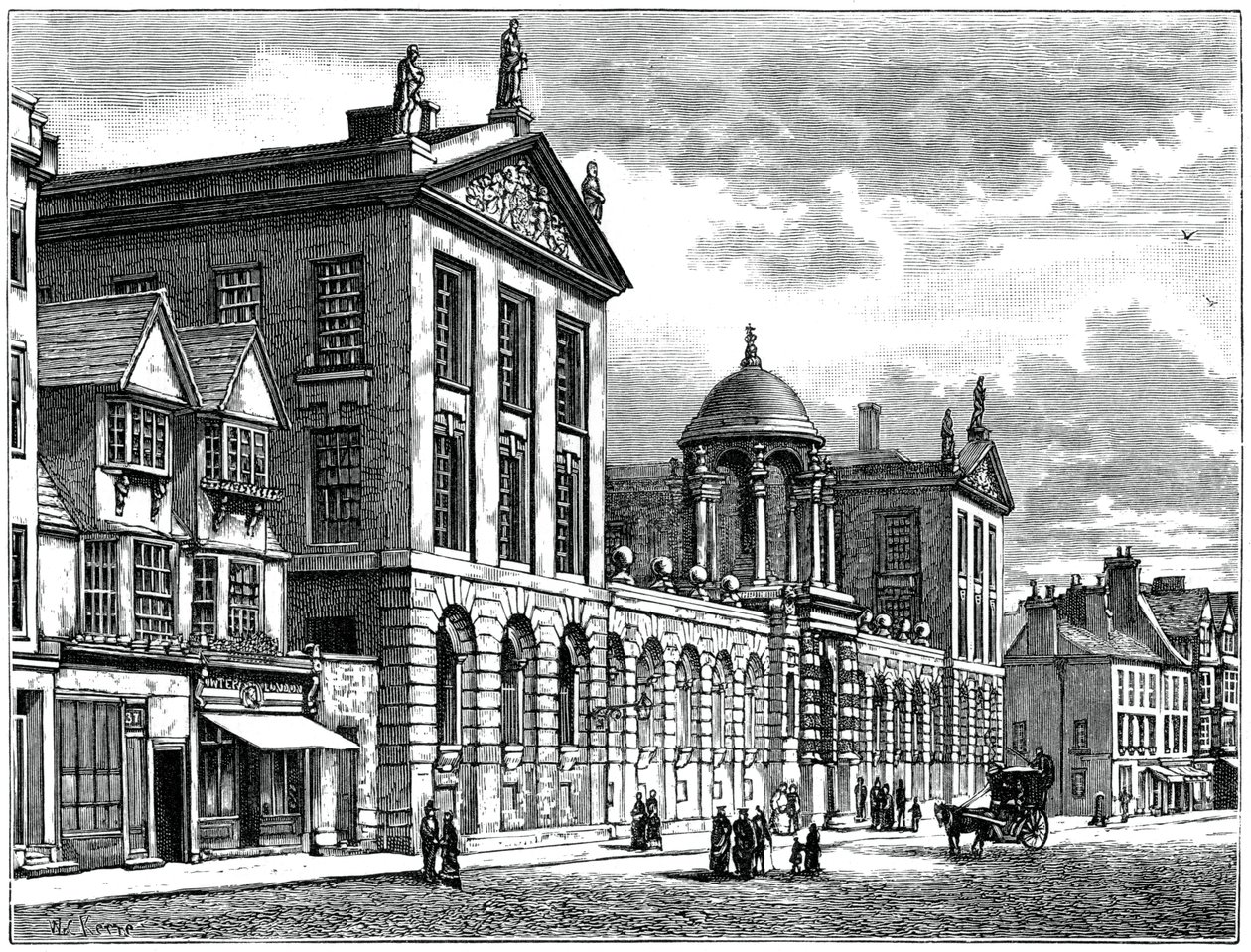 Fassade des Queens College, Universität Oxford von Unbekannt