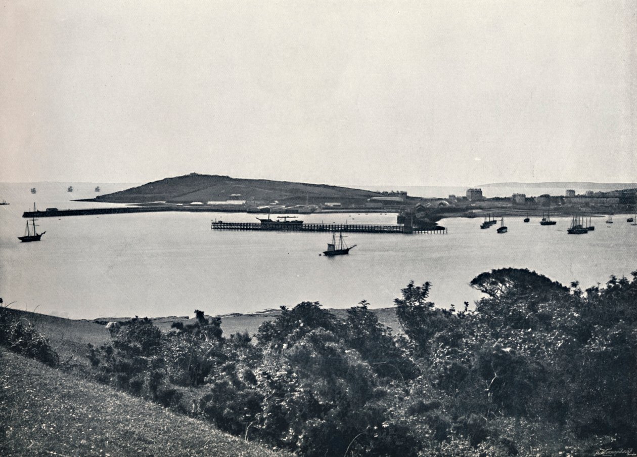 Falmouth - Gesamtansicht, von Pendennis, 1895 von Unbekannt