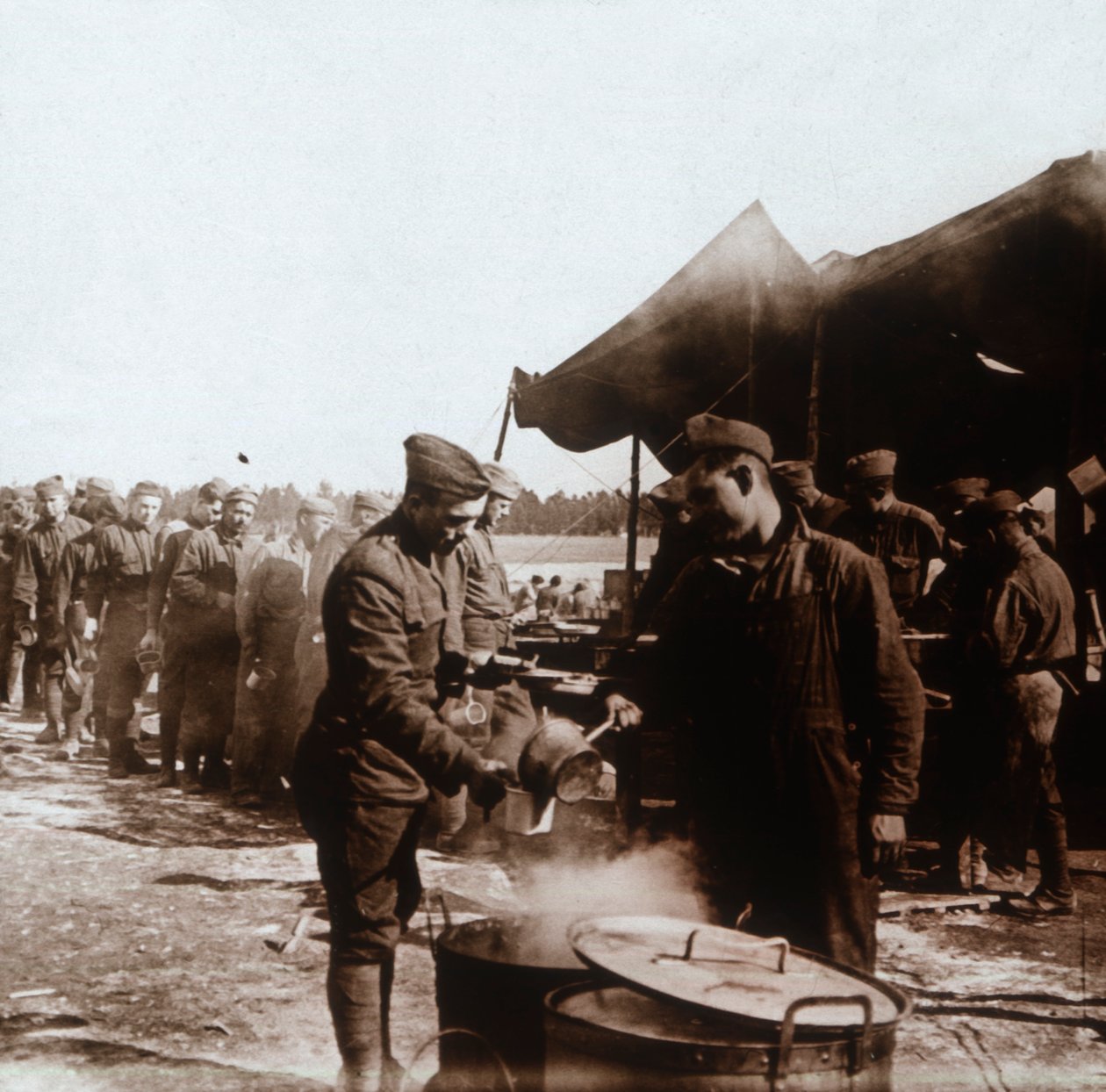 Feldküche im amerikanischen Lager, Melette, Frankreich, ca. 1914-ca. 1918 von Unbekannt