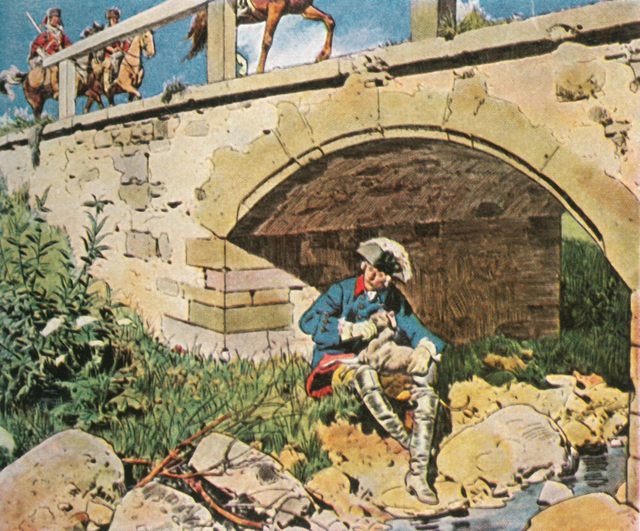 Friedrich der Große entgeht der Gefangennahme, 1745, 1936 von Unbekannt