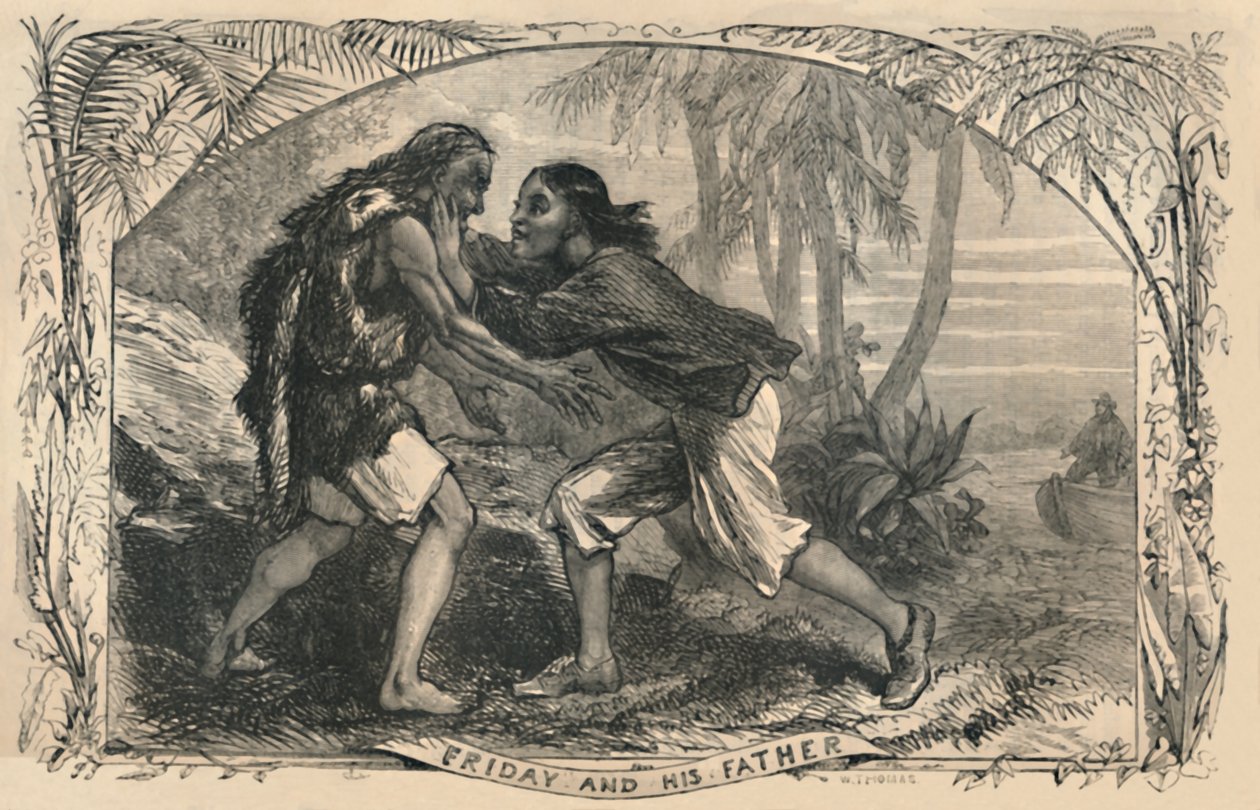 Freitag und sein Vater, um 1870 von Unbekannt