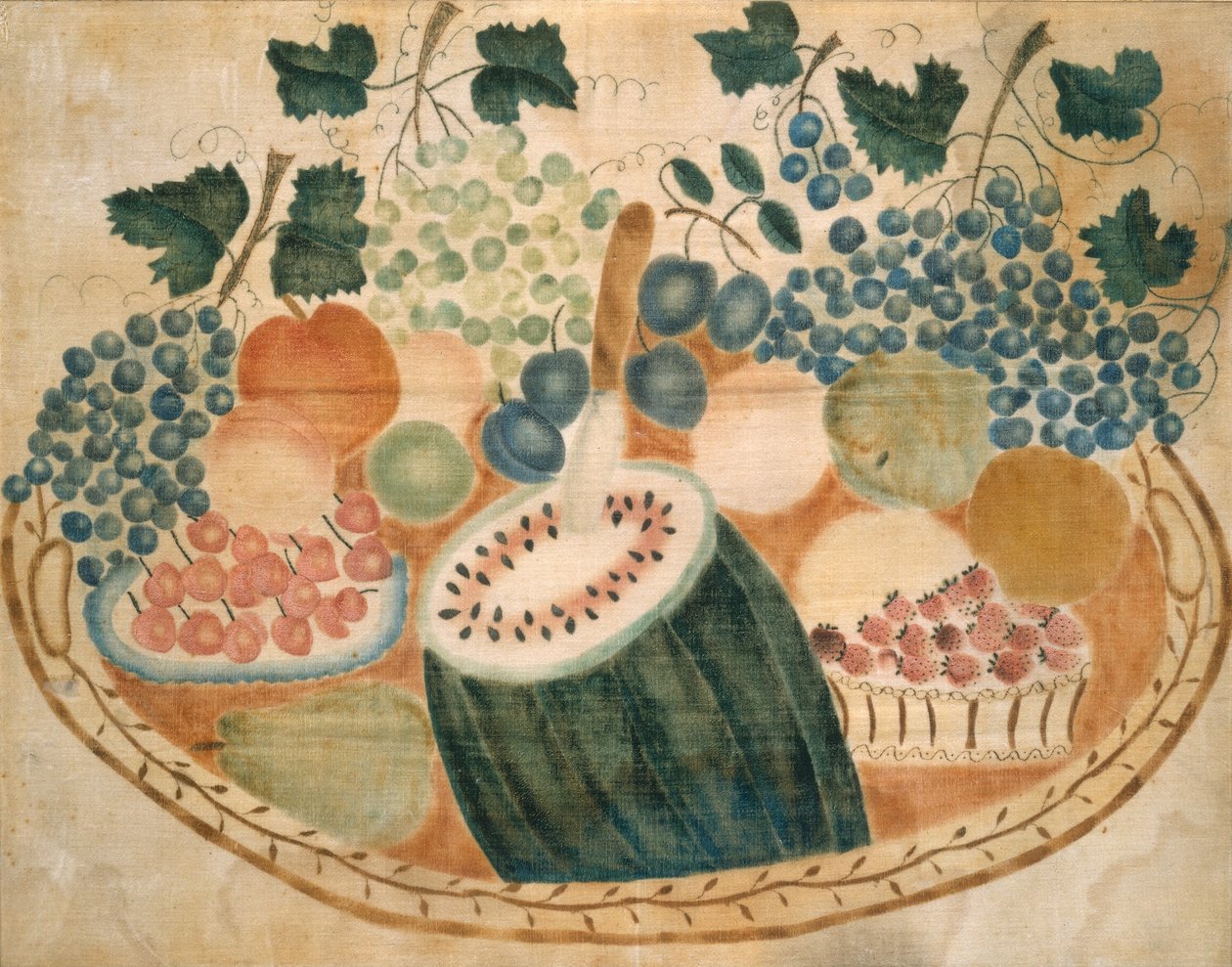 Obst auf einem Tablett, ca. 1840 von Unbekannt