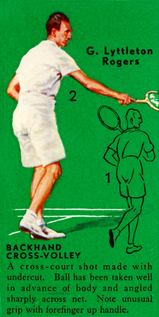 G. Lyttleton Rogers - Rückhand-Cross-Volley, um 1935 von Unbekannt